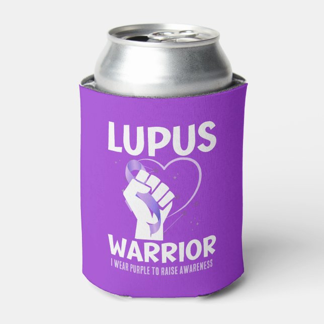 Rafraîchisseur Pour Canette LUPUS WARRIOR Purple Ribbon Sensibilisation (Can devant)