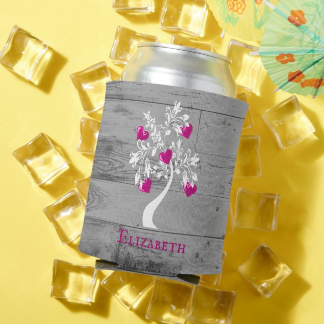 Rafraîchisseur Pour Canette Magenta Arbre des Coeurs Personnalisé Can Cooler (Été in situ)