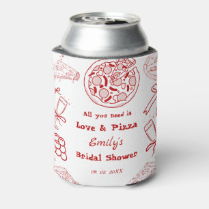 Rafraîchisseur Pour Canette Main Drawn is love & Pizza Fête des mariées