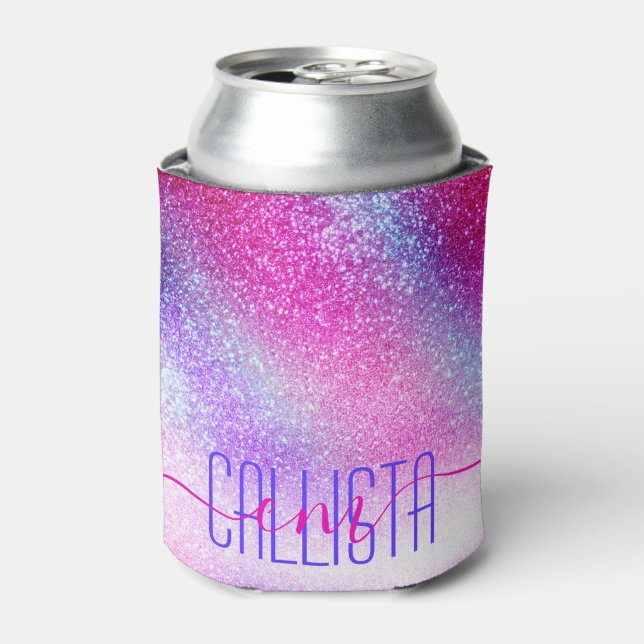 Rafraîchisseur Pour Canette Majestic rose violet Nebula Galaxy Parties scintil (Can devant)