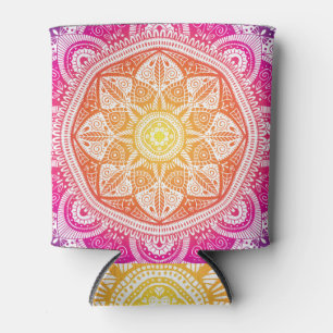 Rafraîchisseur Pour Canette Mandala fleuri ornemental : vintage coloré.