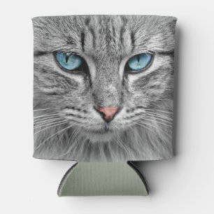 Rafraîchisseur Pour Canette Maquereau gris chat avec les yeux bleus