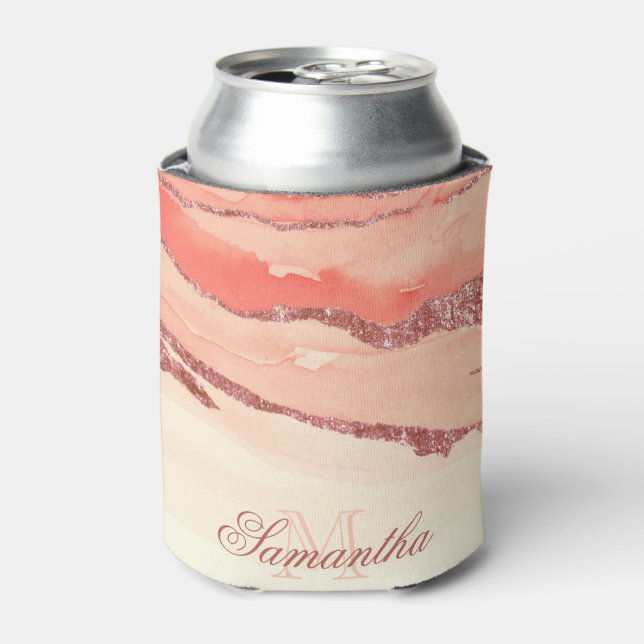 Rafraîchisseur Pour Canette Marbre et Parties scintillant or rose (Can devant)