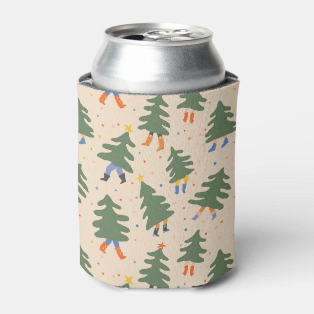 Rafraîchisseur Pour Canette Marche Whimsical Motif des arbres de Noël (Can devant)