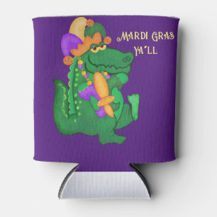 Rafraîchisseur Pour Canette Mardi Gras Alligator avec Fleur de lis