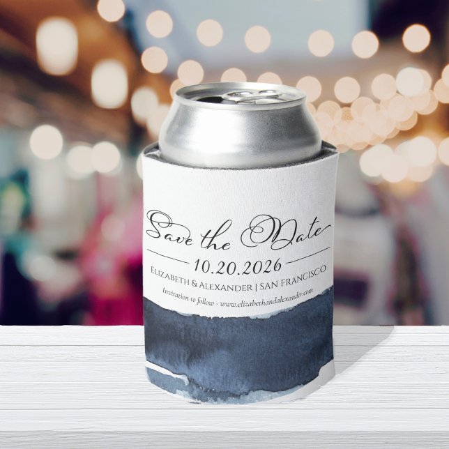 Rafraîchisseur Pour Canette Mariage Abstrait Enregistrer la date Invitations | (Créateur téléchargé)