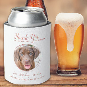 Rafraîchisseur Pour Canette Mariage animal moderne Rose Gold Chien Merci photo