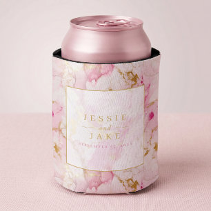 Rafraîchisseur Pour Canette Mariage au marbre rose et or