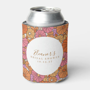 Rafraîchisseur Pour Canette Mariage Bohème personnalisé écriture ocre rose flo