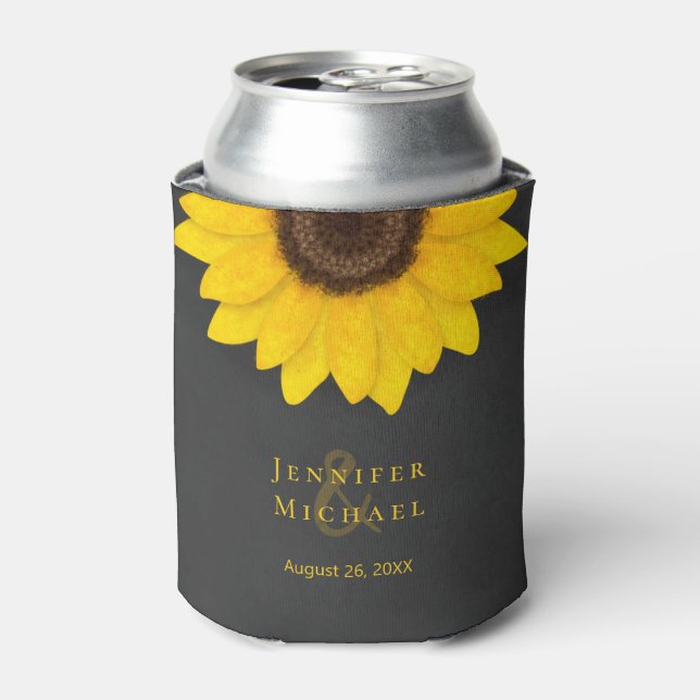 Rafraîchisseur Pour Canette mariage campagnard de tournesol de tableau rustiqu (Can devant)