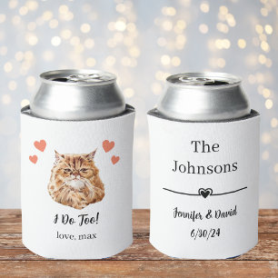 Rafraîchisseur Pour Canette Mariage de chat persan Porte-canette personnalisé