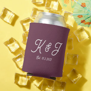 Rafraîchisseur Pour Canette Mariage de prune Favor Monogrammed Can Cooler