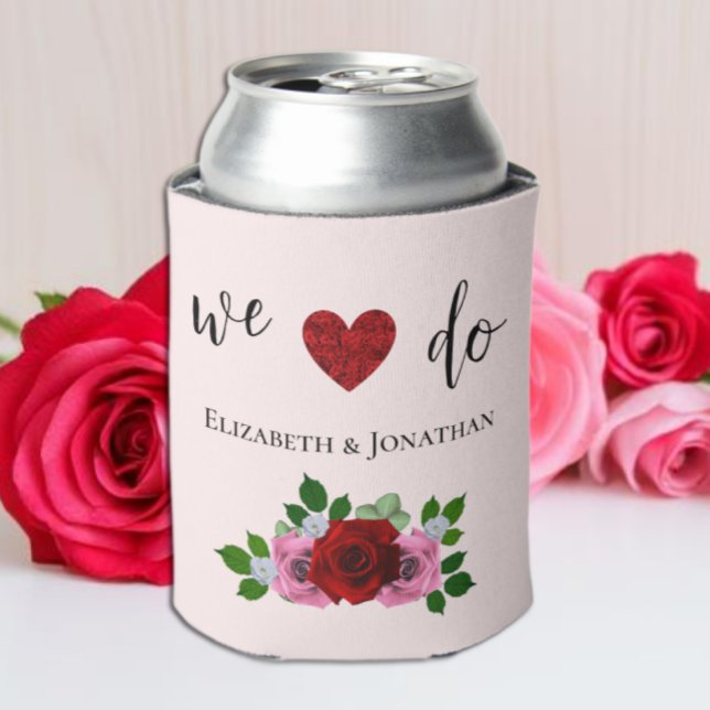 Rafraîchisseur Pour Canette Mariage de roses rouges et roses (Créateur téléchargé)