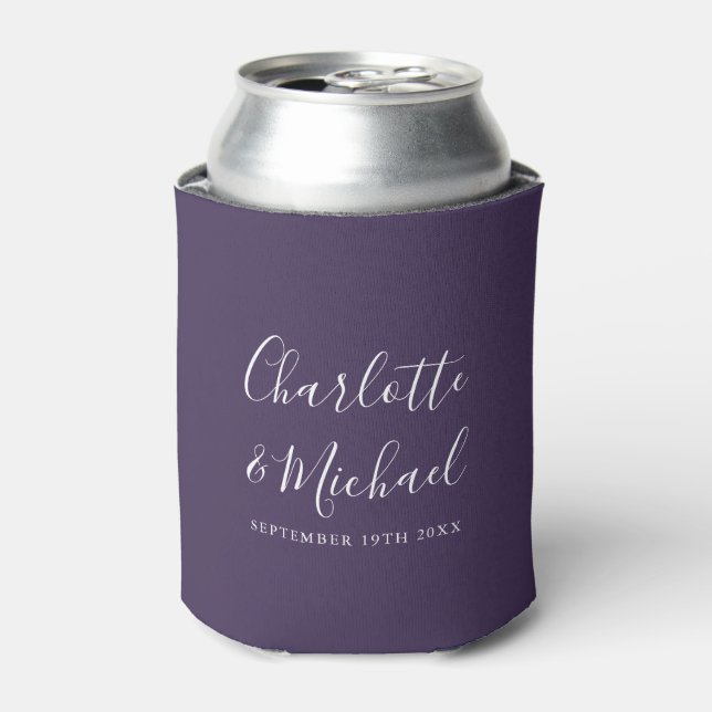 Rafraîchisseur Pour Canette Mariage de script de signature violet (Can devant)