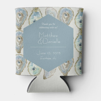 Rafraîchisseur Pour Canette Mariage d'huîtres aquarelle - bleu-duché
