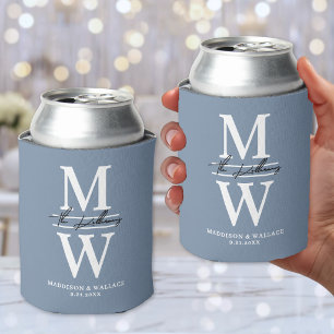 Rafraîchisseur Pour Canette Mariage Élégant Minimaliste Moderne Monogramme