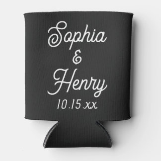 Rafraîchisseur Pour Canette Mariage Élégant Script Noir Typographie moderne