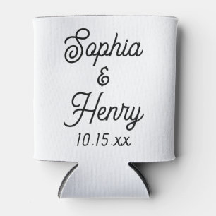 Rafraîchisseur Pour Canette Mariage Élégant Script Noir Typographie moderne