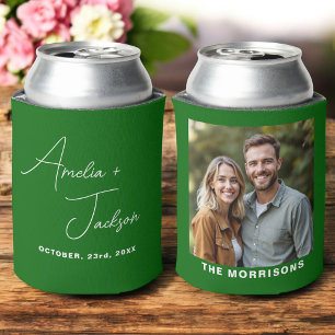 Rafraîchisseur Pour Canette Mariage Favoriser Photo Emerald Green Modern