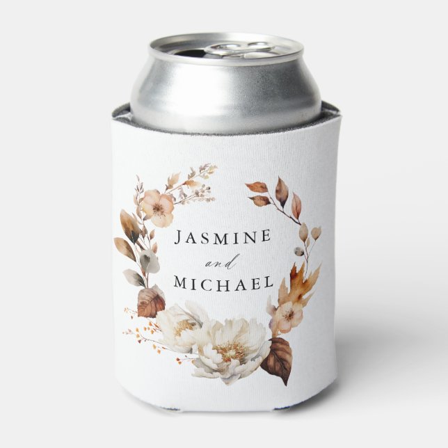 Rafraîchisseur Pour Canette Mariage floral rustique d'automne (Can devant)