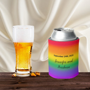 Rafraîchisseur Pour Canette Mariage Gay Pride Arc-en-Ciel Aquarelle