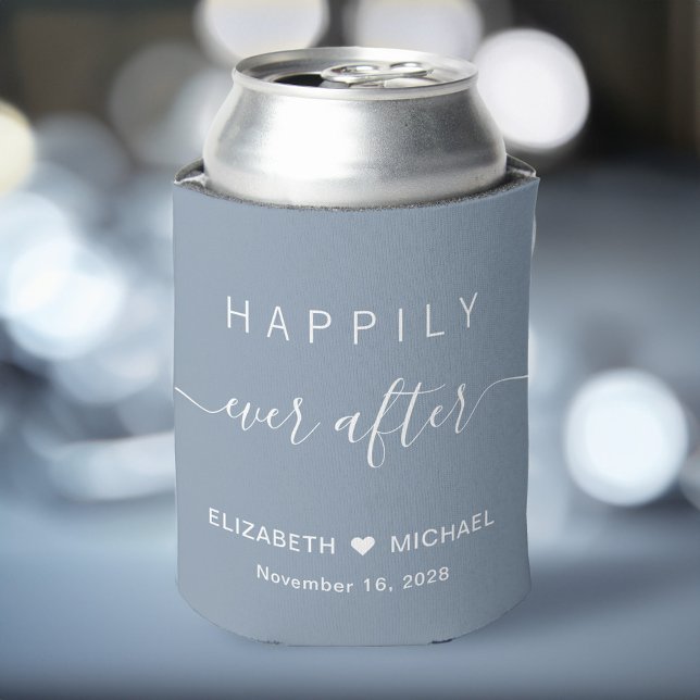 Rafraîchisseur Pour Canette Mariage Heureux Jamais après Dusty Blue (Créateur téléchargé)