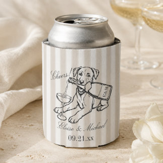 Rafraîchisseur Pour Canette Mariage Labrador Retriever Croquis Rayure Classiqu