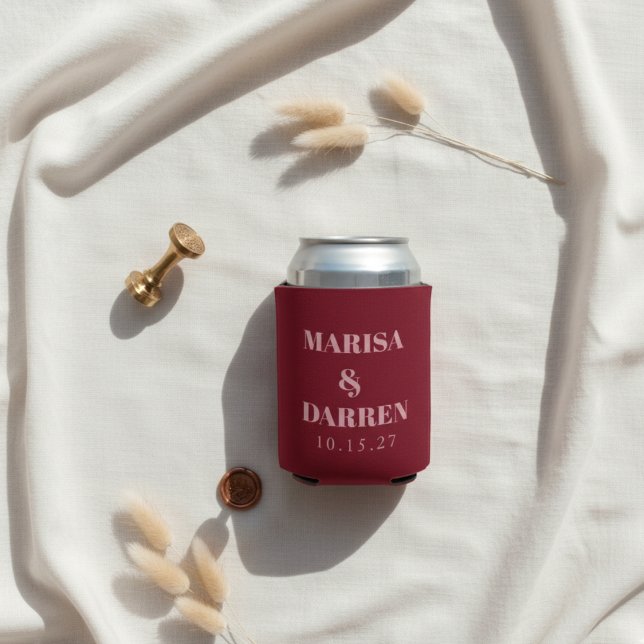 Rafraîchisseur Pour Canette Mariage personnalisé manuscrit rose Script (Créateur téléchargé)