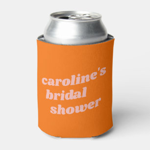 Rafraîchisseur Pour Canette Mariage Personnalisé Moderne Orange Rétro Enterrem