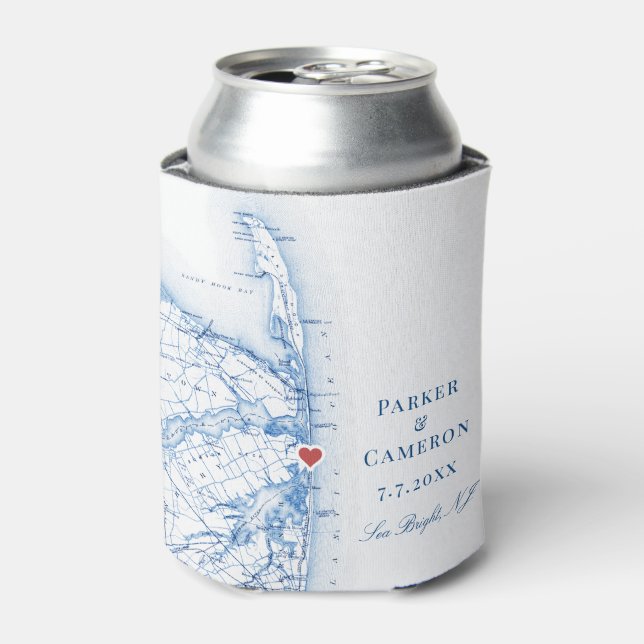 Rafraîchisseur Pour Canette Mariage Sea Bright New Jersey Favor Coozie (Can devant)