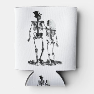 Rafraîchisseur Pour Canette Mariage Skeleton Couple Vintage Image en noir