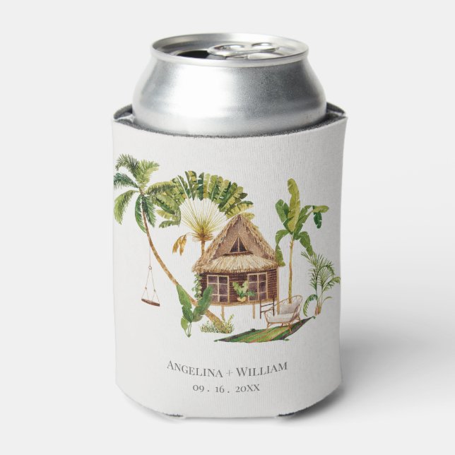 Rafraîchisseur Pour Canette Mariage Tropical Palm Tree (Can devant)