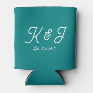 Rafraîchisseur Pour Canette Mariage turquoise Favor Monogrammed Can Plus