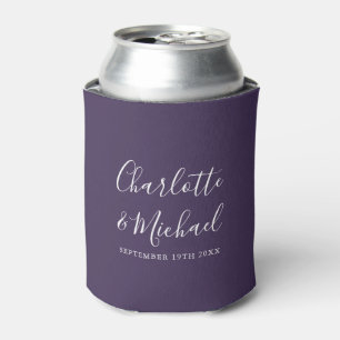 Rafraîchisseur Pour Canette Mariage Violet Script Signature