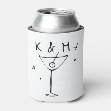 Martini Whimsical Rétro Main Tirée Initiales Perso