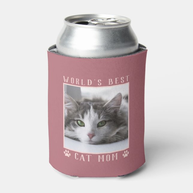 Rafraîchisseur Pour Canette Meilleur Chat Mondial Maman Empreintes de pattes P (Can devant)