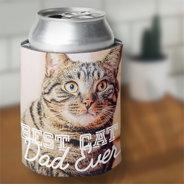 Rafraîchisseur Pour Canette Meilleur Chat Papa Jamais Moderne Personnalisé Pho (Créateur téléchargé)