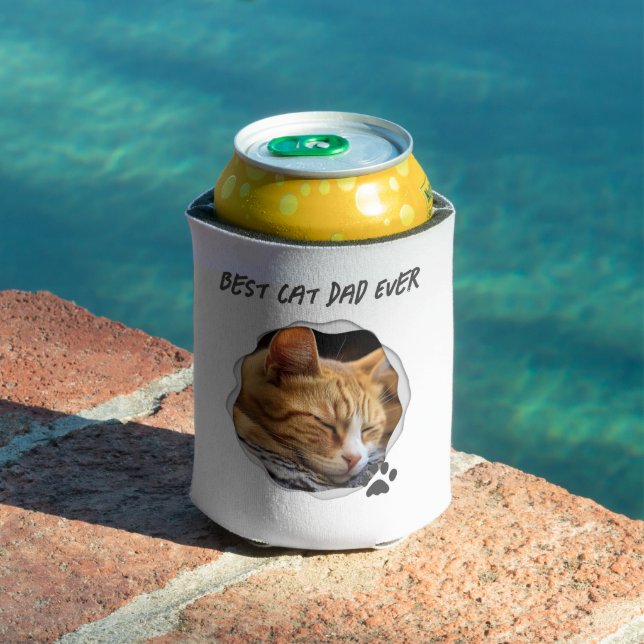 Rafraîchisseur Pour Canette Meilleur Chat Papa Jamais Photo (Piscine in situ)