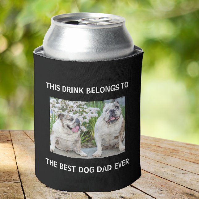 Rafraîchisseur Pour Canette Meilleur Chien Papa Jamais Photo Personnalisée Noi (Créateur téléchargé)