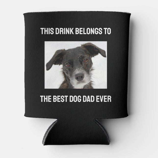 Rafraîchisseur Pour Canette Meilleur Chien Papa Jamais Photo Personnalisée Noi (Devant)