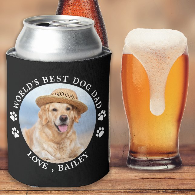 Rafraîchisseur Pour Canette Meilleur Chien Papa Personnalisé Cute Photo Animau (Créateur téléchargé)