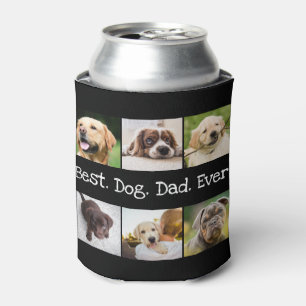 Rafraîchisseur Pour Canette Meilleur chien papa photo Collage jamais en noir e