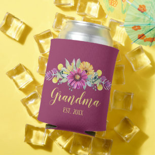Rafraîchisseur Pour Canette Meilleur Grand Mamie Rustique Daisy Floral