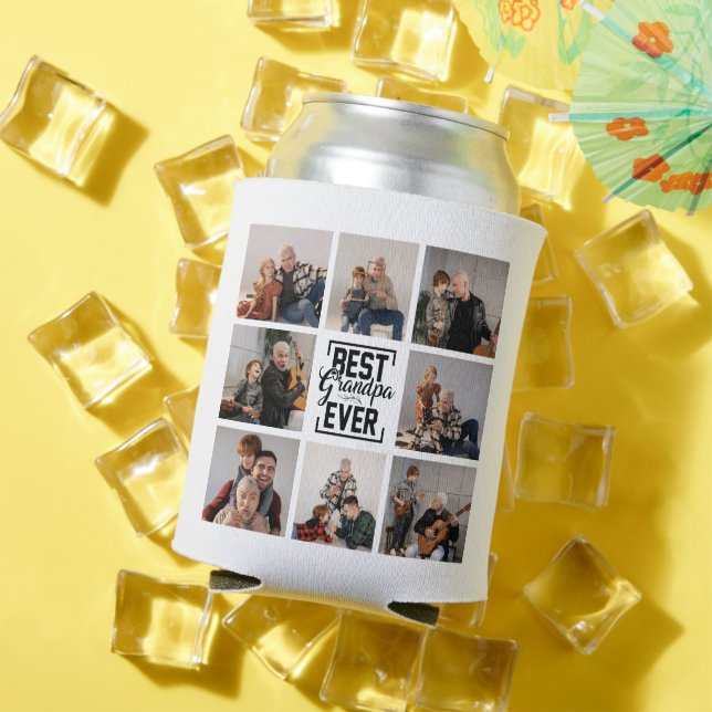 Rafraîchisseur Pour Canette Meilleur Grand-Père Ever 8 Photo Collage Can Coole (Été in situ)