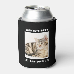 Rafraîchisseur Pour Canette Meilleur Papa Chat du Monde Personnalisé avec Phot
