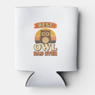 Rafraîchisseur Pour Canette Meilleur papa hibou jamais design de t-shirt gravu