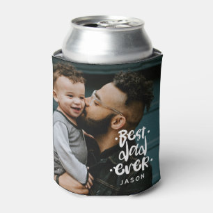 Rafraîchisseur Pour Canette Meilleur papa jamais Cadeau personnalisé 2 Photos 