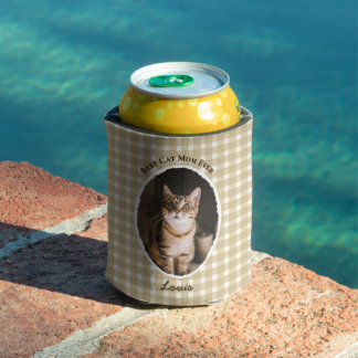 Rafraîchisseur Pour Canette Meilleure Maman de Chat Personnalisé Drôle Mignon 