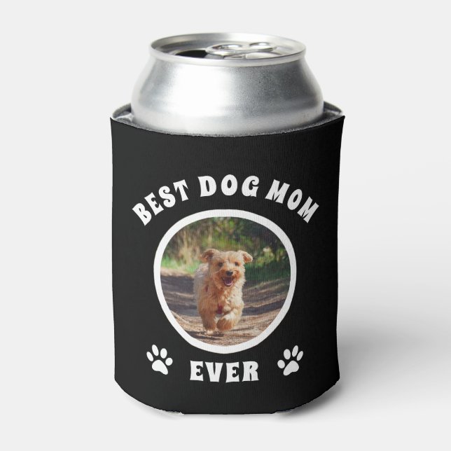Rafraîchisseur Pour Canette Meilleure maman de chien jamais personnalisée Phot (Can devant)