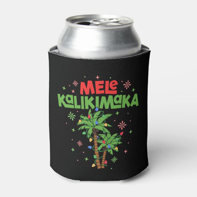 Rafraîchisseur Pour Canette Mele Kalikimaka Hawaiian Christmas Palm Tree Light (Can devant)